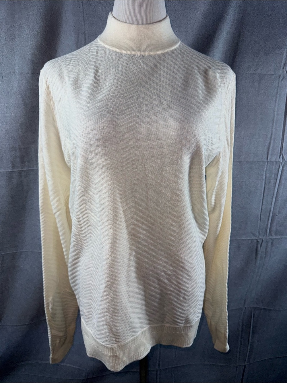2776-Murano Cream Mock Neck Lightweight Sweater
